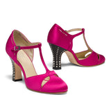 Marigold Rhinestone 1920s Pumps (Magenta)