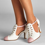 PRE-ORDER Sylvie Vintage Shoes Wide (Pink/Ivory)