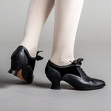 Lucille Edwardian Oxfords (Black/Black)